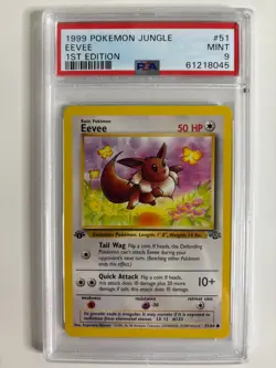 1999 Eevee #51/64 PSA 9 MINT Pokemon 1st Edition Jungle WOTC - Image 1