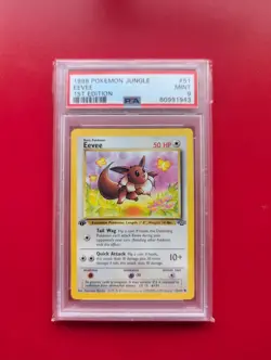 1999 POKEMON GAME JUNGLE EEVEE 1ST EDITION - PSA 9 - #51 51/64 MINT GENUINE - Image 1