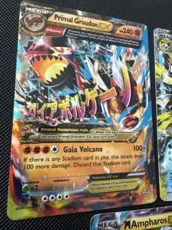 Primal Groudon EX (Omega) 86/160 XY-Primal Clash Holo Galle Ampharos 28/98 Lot - Image 5