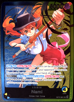 Nami OP11-041 ONE PIECE Tcg Card Game NM BLUE/YELLOW Leader - Image 1