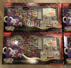 Pokemon Paldean Fates Great Tusk Iron Threads Ex Premium Collection Lot of 4 New - Image 2