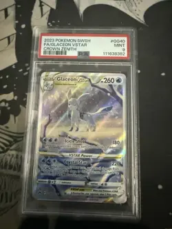 Pokemon Glaceon V Star Galarian Gallery Holo Card GG40/GG70 Crown Zenith PSA 9 - Image 1