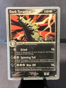 Pokemon TCG Dark Tyranitar #19/109 Rocket Returns 2005 World Championship MP VTG - Image 1