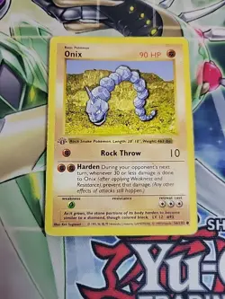 Pokemon TCG Card Onix Base Set 56/102 1st Edition Shadowless HP - Image 1