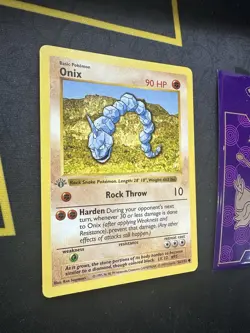 Pokemon Card Onix Base Set 56/102 1st Edition Shadowless Grey Stamp 145💎NM💎 - Image 2