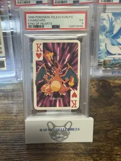 1998 Pokemon Televi-Kun Playing Card Charizard King Of Hearts PSA 5 (2025 Cert) - Image 1