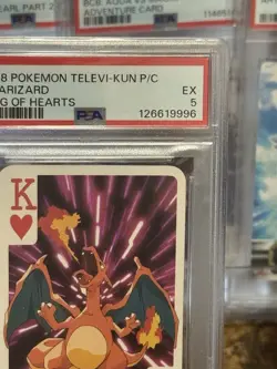 1998 Pokemon Televi-Kun Playing Card Charizard King Of Hearts PSA 5 (2025 Cert) - Image 3