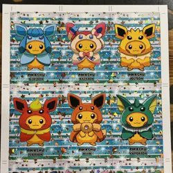 Pokemon Poncho Pikachu Green Holo Uncut Sheet Pokemon Card Database - Image 2