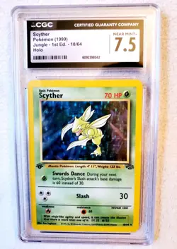 CGC 7.5 NM+ SCYTHER 1999 Jungle 1st Edition 10/64 Holo Pokemon Card WOTC TCG 10 - Image 5