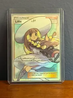 Pokemon TCG Sun & Moon Base Set Full Art Holo Rare Trainer Lillie 147/149 - Image 1