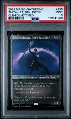MTG Shadowheart, Dark Justiciar Etched Foil Battle for Baldur's Gate PSA 9 Mint - Image 1