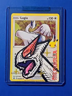 Pokemon Shiny Lugia Custom Painted Card By Mendiolla 1/1 - Image 1