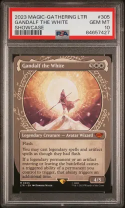 2023 MTG THE LORD OF THE RINGS: TALES OF MIDDLE-EARTH GANDALF THE WHITE PSA 10 - Image 1