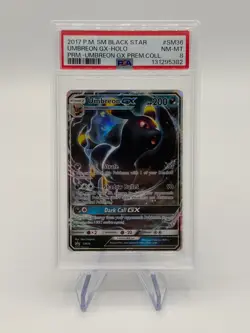 2017 Pokemon Sun & Moon Black Star Promo Umbreon GX SM36 PSA 8 - Image 1