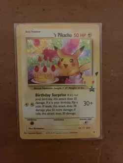 's Pikachu - Celebrations: Classic Collection Pokemon Card Near Mint/Mint - Image 1