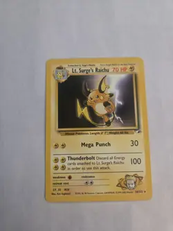 Pokemon TCG Lt. Surge's Raichu Gym Heroes 28/132 Unlimited Rare - Image 1