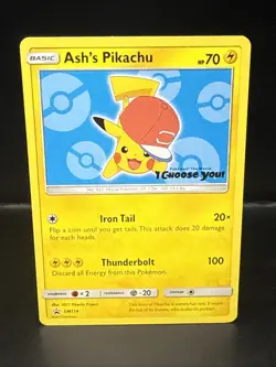 Pokemon Ash's Pikachu SM114 Promo Regular 2017 Pokemon TCG English - Image 1