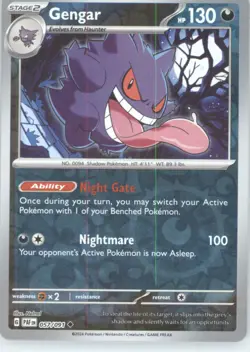Gengar Reverse Holo Pokemon tcg SV: Paldean Fates #057/091 - Image 1
