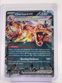 CHARIZARD EX 2023 POKEMON OBSIDIAN FLAMES DOUBLE RARE 125/197 Q4094 - Image 1