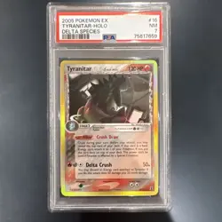 2005 Pokemon EX Delta Species Tyranitar Holo #16 PSA 7 NM - Rare - Image 1