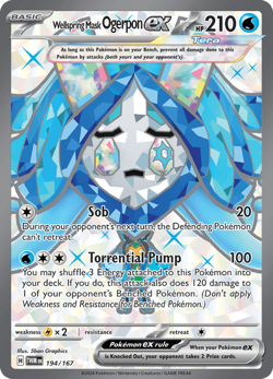 Pokemon Wellspring Mask Ogerpon ex 194/167 Ultra Rare Twilight Masquerade NM - Image 1