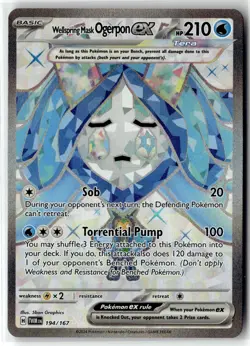 Wellspring Mask Ogerpon ex ⭐ 194/167 Holo Twilight Masquerade Pokemon NM - Image 1