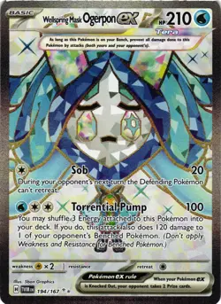 Pokemon TCG Wellspring Mask Ogerpon ex 194/167 Twilight Masquerade NM - Image 1
