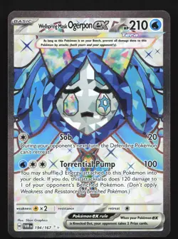 Pokemon Wellspring Mask Ogerpon ex 194/167 Twilight Masquerade Ultra Rare Holo - Image 1