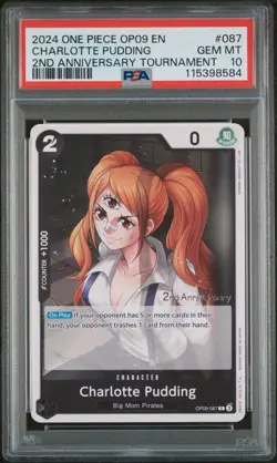 2024 One Piece - OP09-087 Charlotte Pudding 2nd Anniversary Tournament PSA 10 - Image 1