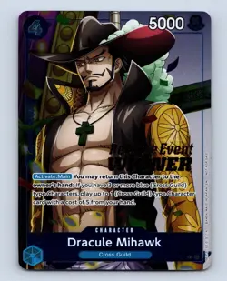 One Piece TCG Dracule Mihawk P-081 P Foil Card Winner Release Event English (LP) - Image 1