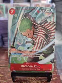 One Piece Roronoa Zoro - OP14-015 (Alternate Art) OP14-015 The Azure Foil NM - Image 1