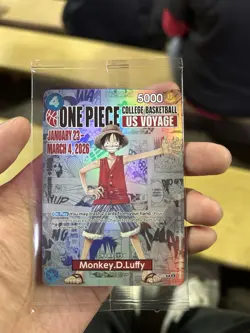 One Piece College Basketball US Voyage Luffy Card IN HAND - MINT - UNOPENED - Image 1