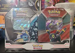 Pokemon TCG V Heroes Bundle Tins: 2-Pack of Vaporeon & Umbreon (SEALED) NEW! - Image 1