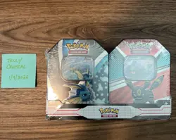 Pokemon TCG V Heroes Bundle Tins: 2-Pack of Vaporeon & Umbreon (SEALED) NEW! - Image 1