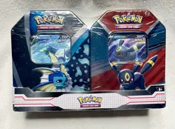 Pokemon TCG V Heroes Bundle Tins: 2-Pack of Vaporeon & Umbreon Sealed Free Ship - Image 1