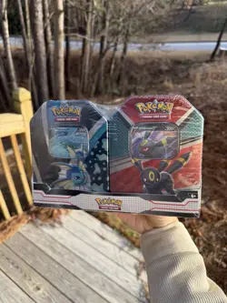 Pokemon TCG V Heroes Bundle Tins: 2-Pack of Vaporeon & Umbreon (SEALED) NEW - Image 1