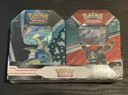 Pokemon TCG V Heroes Bundle Tins: 2-Pack of Vaporeon & Umbreon (SEALED) NEW! - Image 1