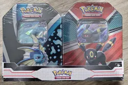 Pokemon TCG V Heroes Bundle Tins: 2-Pack of Vaporeon & Umbreon (SEALED) NEW - Image 1
