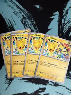 Pokemon TCG Pikachu World Championships 2025 - SVP 225 Black Star Promo NM 4x - Image 1