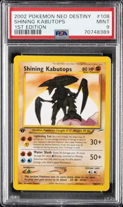 2002 POKEMON NEO DESTINY 1ST EDITION #108 SHINING KABUTOPS PSA 9 - Image 1