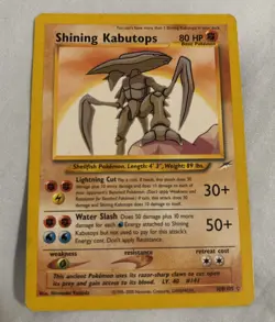 Shining Kabutops 108/105 Neo Destiny Unlimited Holo Pokemon Card MP - Image 2
