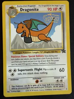 Pokemon TCG Dragonite Black Star Promo Card #5 Vintage 1999 - Image 1