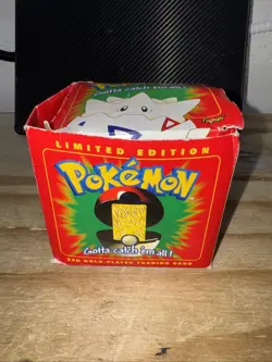 Pokemon Togepi Burger King 23k Gold Plated Trading Card Red 1999 Nintendo - Image 1