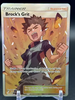 Brock's Grit (Full Art) 172/181 Sm-Team Up Holo Pokemon Trainer Supporter Card - Image 1