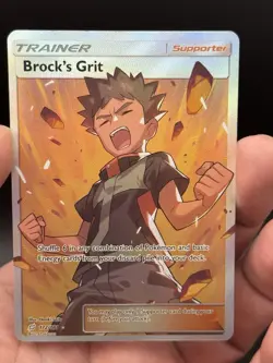 Brock's Grit (Full Art) 172/181 Sm-Team Up Holo Pokemon Trainer Supporter Card - Image 3