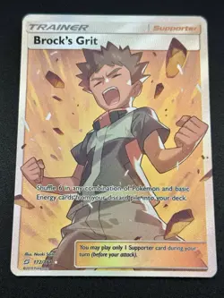 Brock's Grit (Full Art) 172/181 Sm-Team Up Holo Pokemon Trainer Supporter Card - Image 4