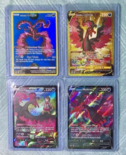 Pokemon TCG 4 card Galarian Moltres NM lot - Gold SIR Trainer gallery - Image 2