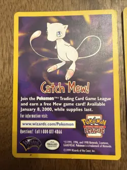 Mew X6 + Catch Mew! 1999 Promo Pokemon League Card Wizards of the Coast LP - Image 3