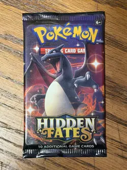 Pokemon TCG Hidden Fates Booster Pack Factory Sealed 10 Cards Charizard Art - Image 1