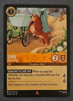 Disney's Lorcana TCG Reign of Jafar Lady Family Dog 11/204 Non-Foil Card - Image 1